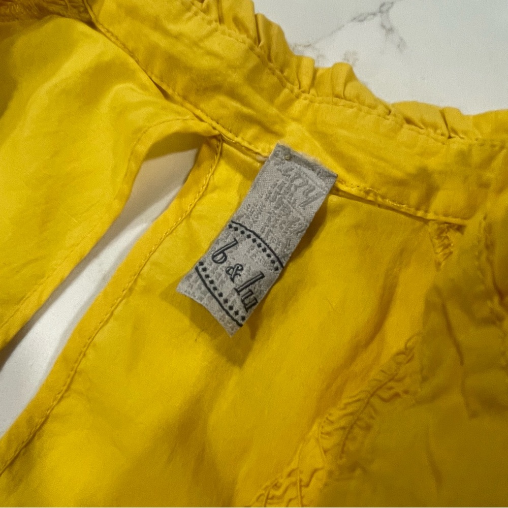 B & Lu Yellow Flutter Cap Sleeve Cotton Shirt with Smocked Detail and Ties 3XL - Picture 7 of 13